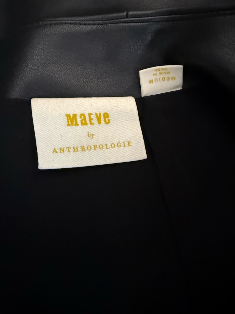 Maeve by Anthropologie Black Faux Leather A Line Mini Skirt Size M - Picture 5 of 14
